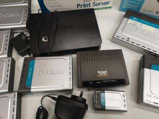 15x Assorted D-Link Branded Network Routers, Switches, Servers