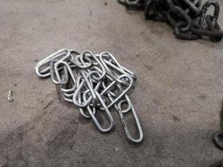 15x Assorted Types & Lengths of Steel Chain