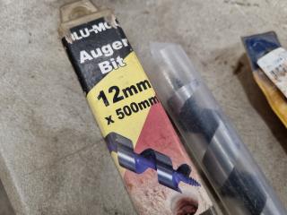 Assorted SDS Plus & Auger Drill Bits + Quick Grip