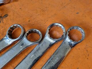 10x Combination Wrenches, Imperial & Metric Sizes
