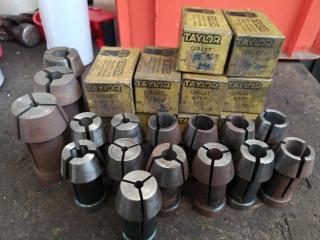 26x Assorted Taylor Branded Drill Collets