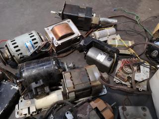 Assorted Vintage Small Electric Motors, & Electronic Components