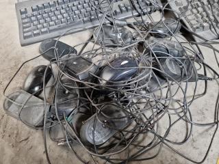 16x Corded Keyboars & 14x Corded Optical Mice