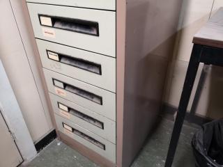 Precision Large Office Card File Cabinet + 2x Smaller File Units