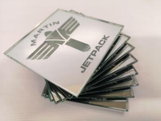 8x Martin Jetpack Collector's Mirrored Glass Coasters