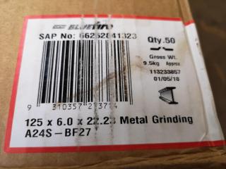 43x Norton Blue Fire 125mm Grinding Wheels, Bulk Lot