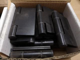 39x 75x83mm Black Aluminium Butt Hinges, Bulk Lot