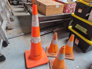 4x Orange Safety Road Cones