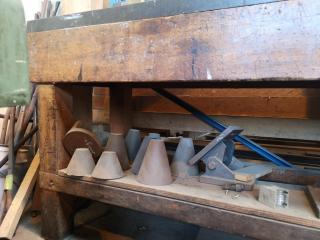 Heavy Steel & Wood Workshop Table Workbench