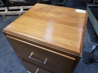 Vintage Wood 3-Drawer Office File Cabinet