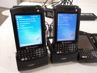 4x Symbol MC50 Mobile Handheld Computers w/ 2x Charging Cradles