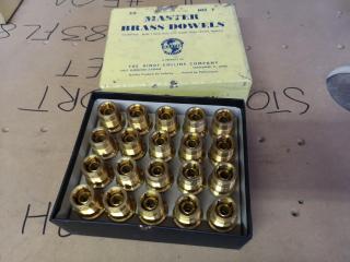 20x Vintage Antique Pattern Makers Brass Master Dowels, Size 7