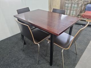 Rectangle Cafe Table and Chair Set (4 Chairs)