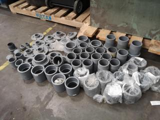 Assorted PVC Pipe Couplings, Connectors, Fittings