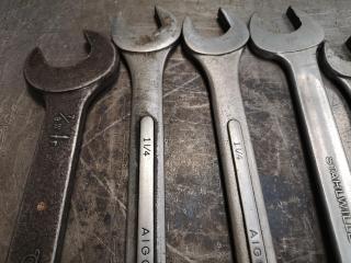 9x Assorted Wrenches, Imperial Sizes