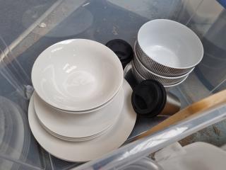 Assorted Kitchen Dinnerware, Small Appliances, Cups, Cutlery & More