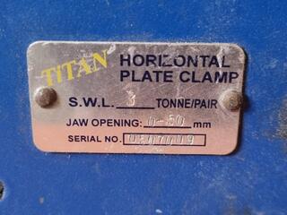2x Titan Horizontal Plate Clamps, 3-Ton Capacity Combined