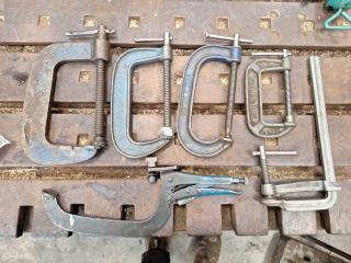 6 Assorted Clamps