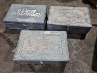 3x Plastic Worksite Site Safe First Aid Safety Cases