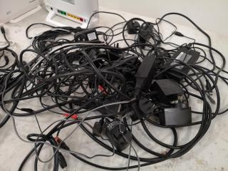 Mixed Lot of Network Cables, AC Power Adapters, Gateways, Switches & More