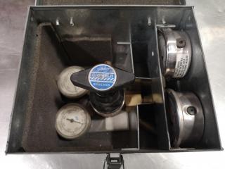 2x Pressure Gauges + Welding Regulator + Storage Box