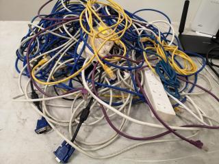 Mixed Lot of Network Cables, AC Power Adapters, Gateways, Switches & More