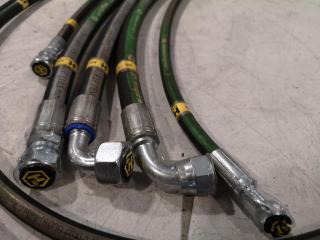 7x Flame Resistant Hydraulic Hoses, Assorted Lengths