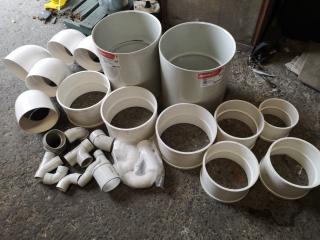 25x Assorted PVC Plumbing Couplings, Elbows & More