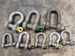 8x Assorted D-Shackles and Bow Shackles
