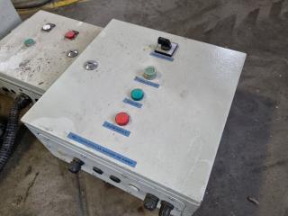 Assorted Industrial 3-Phase Cintrol Boxes, Plug Outlets