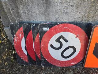 7 x Road Works Signs 