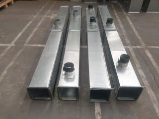 4 x Galvanised Straight Ducts