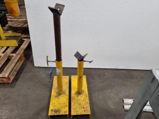 Pair of Adjustable Industrial Material Support Stands