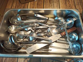 Large Quantity of Stainless Serving Ware