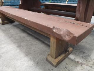 Large Macrocarpa Wood Table w/ Matching Bench Seating