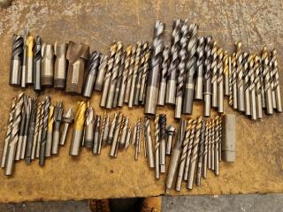 80x Assorted Drills & End Mills