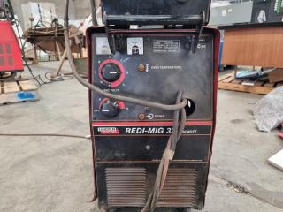 Lincoln Electric Redi Mig 325R 3-Phase Welder W 4D Wire Feeder Remote