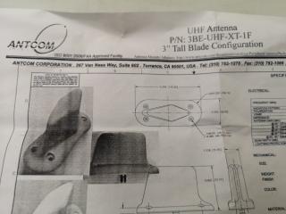 Aviation UHF Blade Antenna by Antcom, New