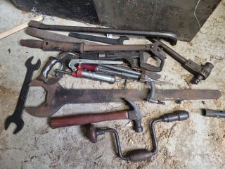 Antique Tool Box and Tools 