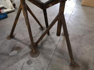 Pair of Heavy Duty Industrial Material Support Roller Stands