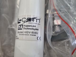 2x L--Com Hyperlink Omnidirectional 800/900Mhz Antennas