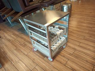 Stainless Glass Rack Trolley