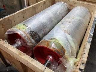 2x Large Industrial Rollers