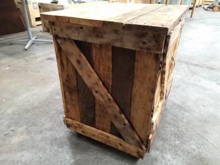 Custom Rustic Styled Wood Mobile Cabinet