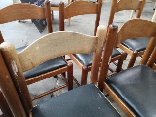 2x Worn Wooden Tables w/ 8x Chairs for Cafe or Home