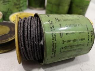 14x Spools of Mitchell's Abrasive Cord, Assorted Sizes