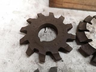 7x Assorted Involute Gear Mill Cutters