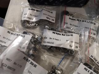 Stainless Steel Bolts, Nuts, Screws, Washers, Assorted Bulk Lot