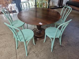 Cafe Table with 6 Bentwood Chairs