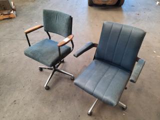 2 x Retro Office Swivel Chairs
